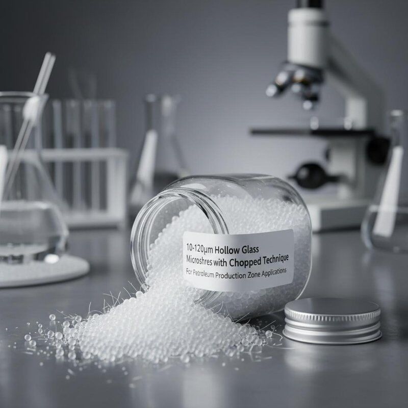 Microsphères de verre creux de 10 à 120 μm avec technique de découpe pour les applications dans les zones de production de pétrole