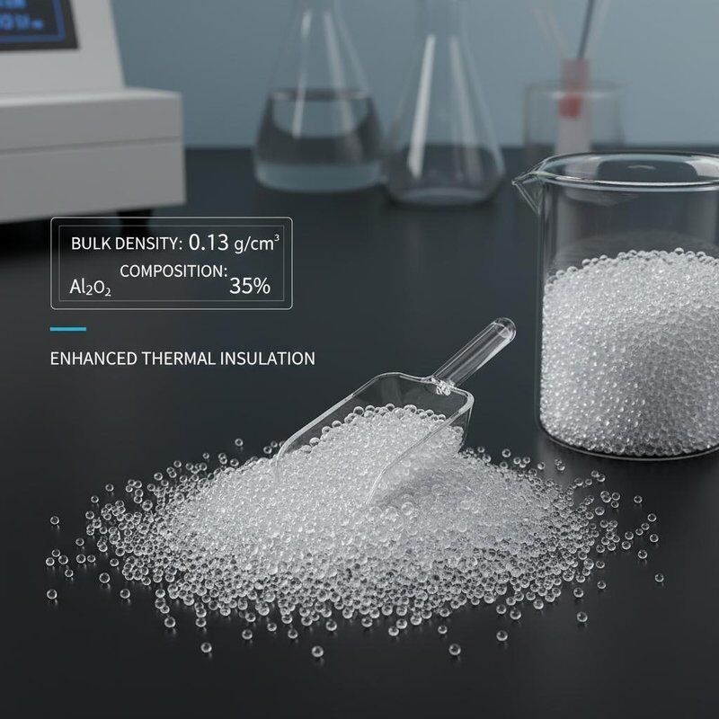 Glass Bubbles Microspheres with Bulk Density 0.12-0.15 and Al2O3 Composition for Enhanced Thermal Insulation