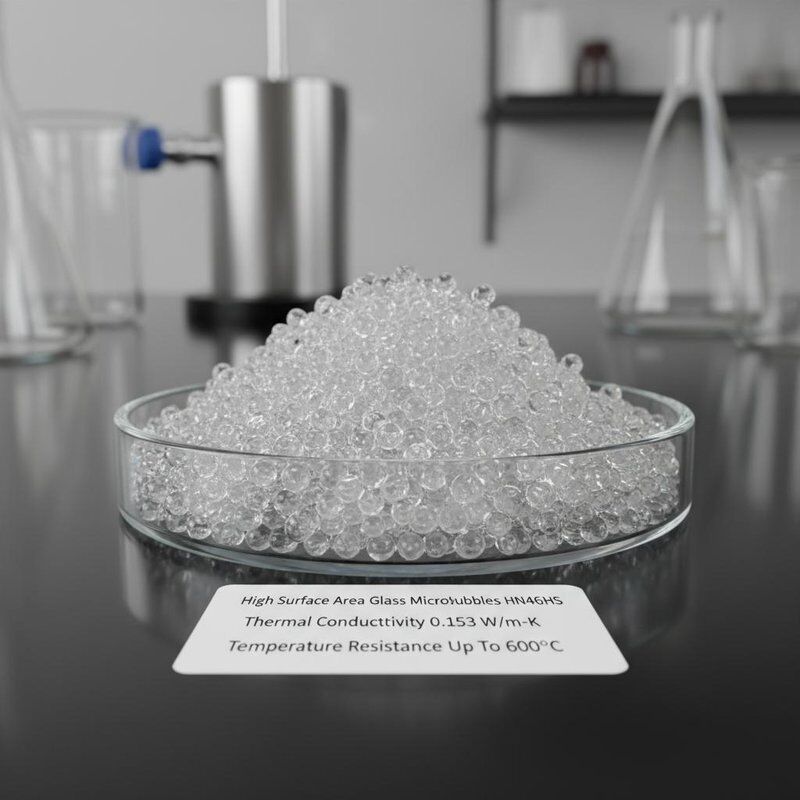 Microbilles de verre à haute surface spécifique HN46HS avec une conductivité thermique de 0,153 W/m·K et une résistance à la température jusqu'à 600 °C