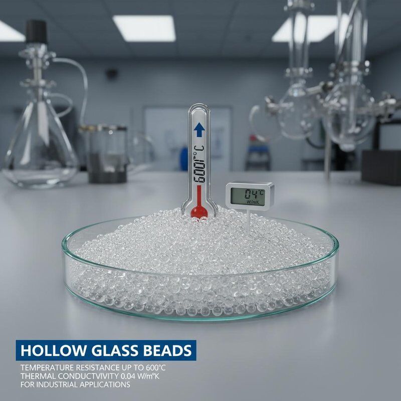 Perles de verre creuses résistantes à la température jusqu'à 600 °C et à la conductivité thermique de 0,04 W/mK pour les applications industrielles