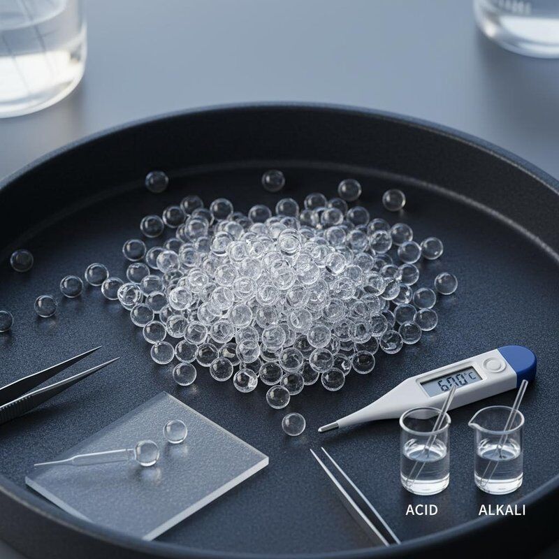 Microbilles de verre creuses d'un diamètre de 10 à 75 µm, d'une résistance à la température allant jusqu'à 600 °C et d'une bonne résistance aux acides et aux alcalis