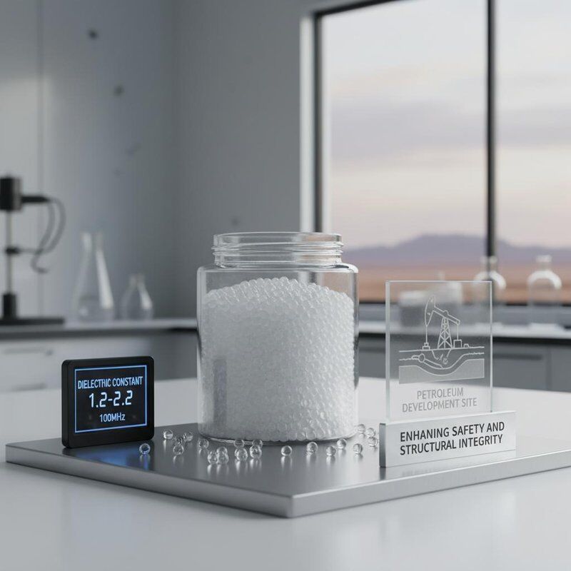 Microsphères de verre creux non inflammables à faible constante diélectrique et à haute résistance à la compression pour le développement pétrolier
