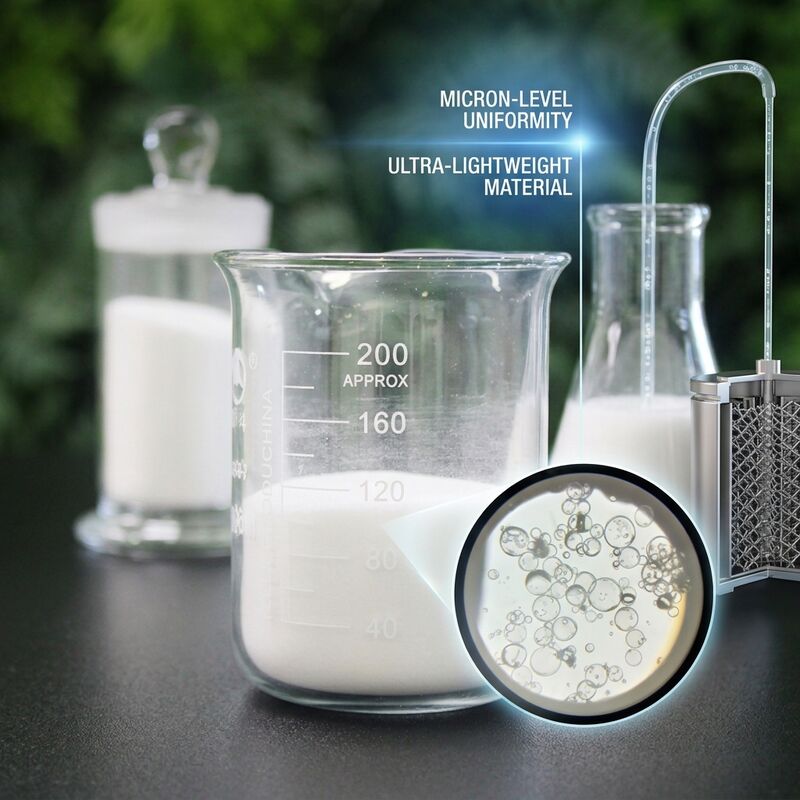Microboules de verre à faible absorption d'humidité et à haute réflectivité pour les charges légères et les applications industrielles